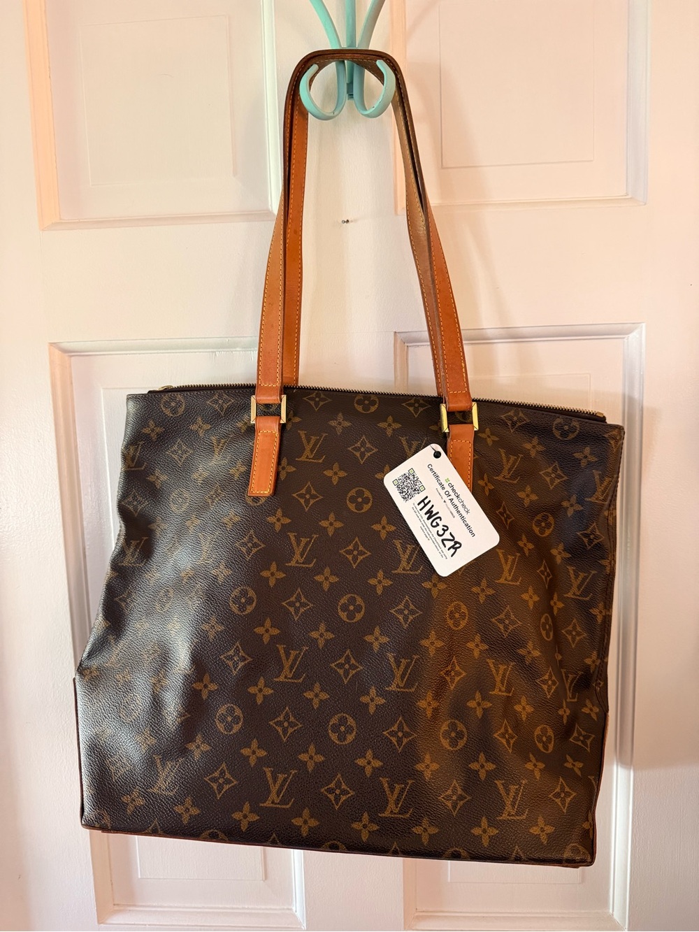 Louis Vuitton Monogram Canvas Tote in Brown and Tan Zip Top